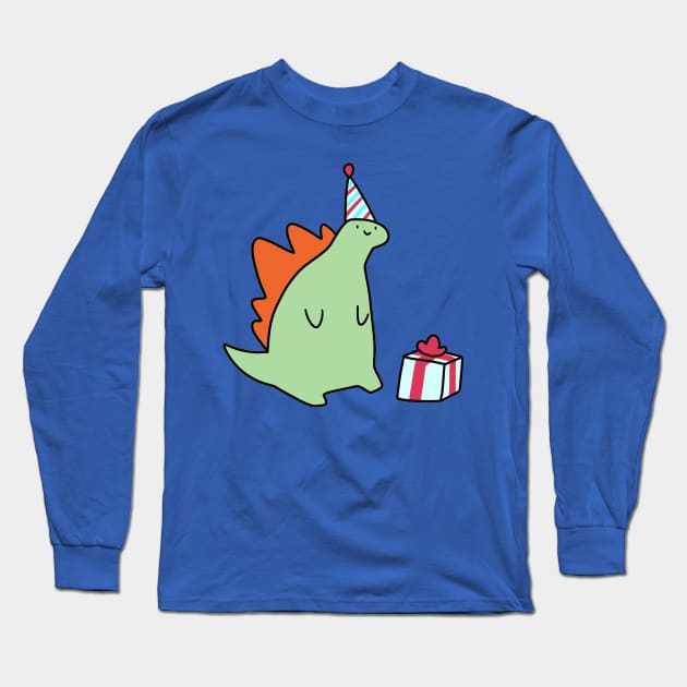 Party Stegosaurus Long Sleeve T-Shirt by saradaboru